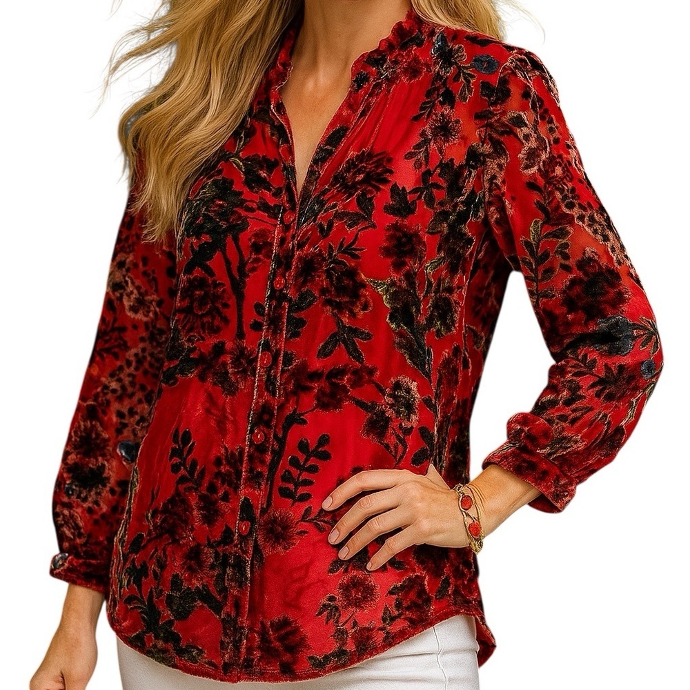 Johnny Was YOELLA BURNOUT BOBCAT TUNIC NWT